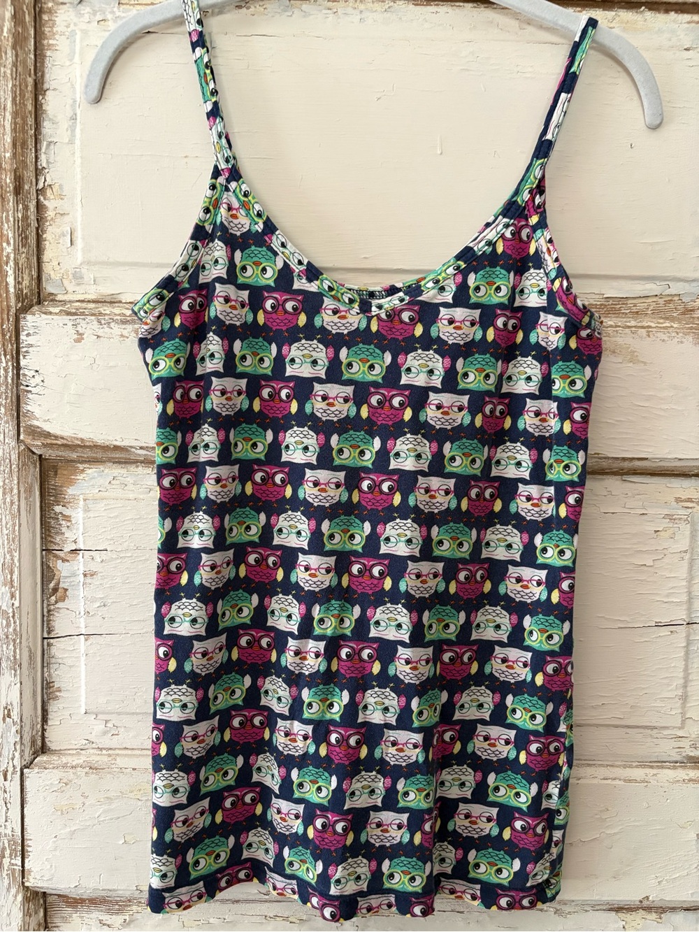 Vintage Navy OWL tank top size small EUC Cute